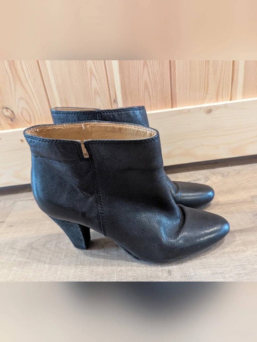 Vintage American Collection Nine West Genuine Leather Black Ankle Booties - Picture 3 of 8